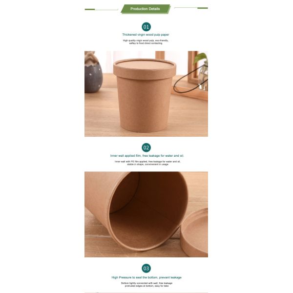 Customization Request Multi Color Biodegradable Disposable Paper Salad Bowl with Lid