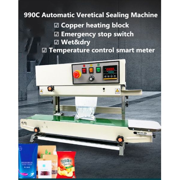 Vertical Solid-Inker Printer Film Sealer/Plastic Bag Sealing Machine 25 KG Capacity