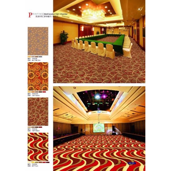 3d colorful flat wave printed nylon classroom carpet