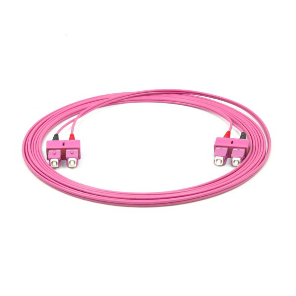 OM4 Multimode SC-SC Duplex Fiber Patch Cable 2.0mm PVC/OFNR 10m 15m Low Insertion Loss