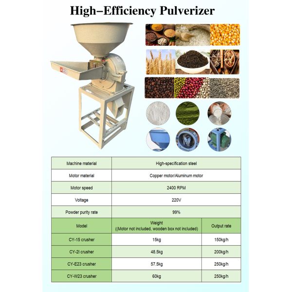High Efficiency Alloy Steel Crusher Grinder for Versatile Grain Processing
