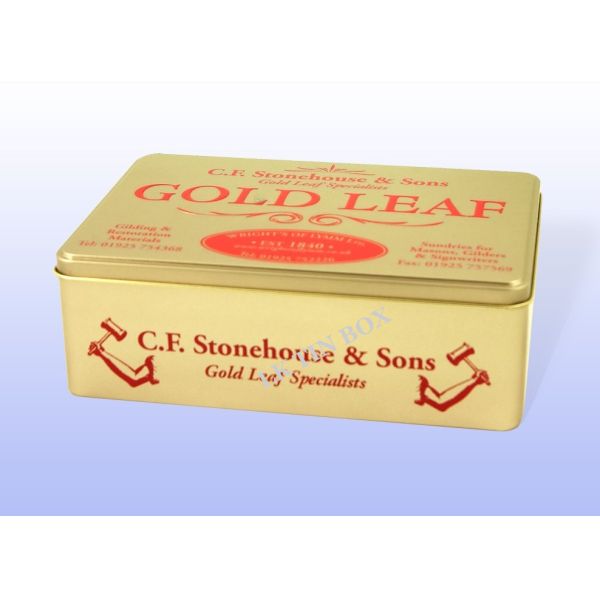 Custom Embossed Rectangle Gift Tin Box With Embossing And Pvc Window
