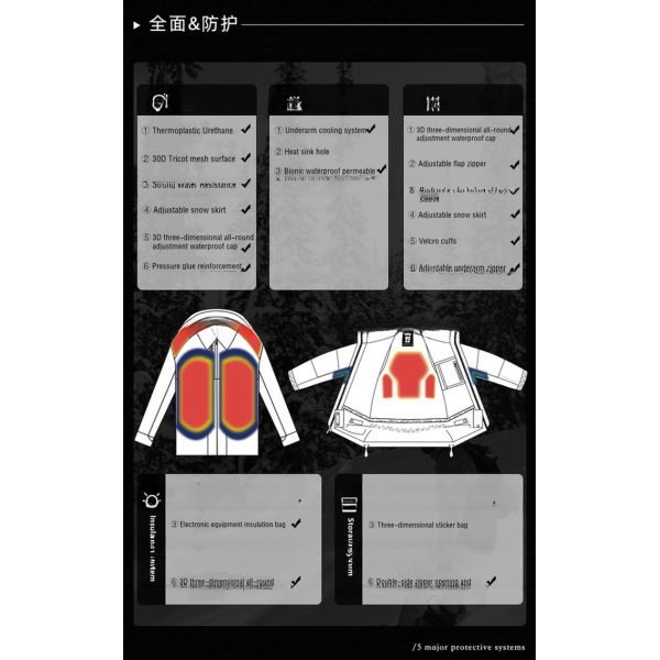 Automated Cutting for Optimal Performance 100% Polyester Hard Shell Ski Snow Sportswear