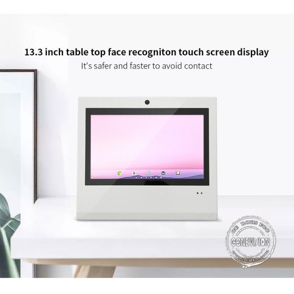 13.3in Desktop Touch Screen Information Kiosk With Face Recognition