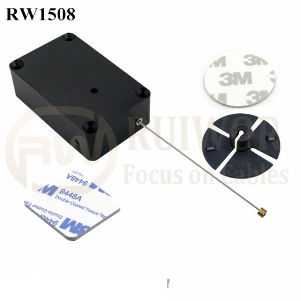 RW1508 Cuboid Multifunctional Retractable Cable With Dia 38mm Circular Sticky Flexible ABS Plate Used In Radian Surface Products