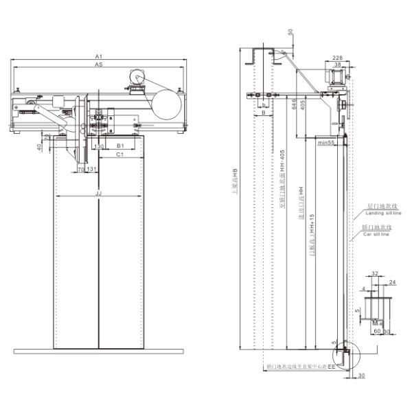 Vvvf Car Elevator Door Operator 2 Panels Center Opening For Elevator Door Parts