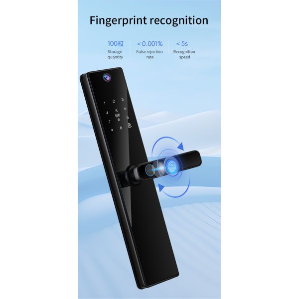Qleung Tuya Wifi Remote Control HD Camera Video Intercom Fingerprint Card Code Key S819-2Max Smart Home Door Lock