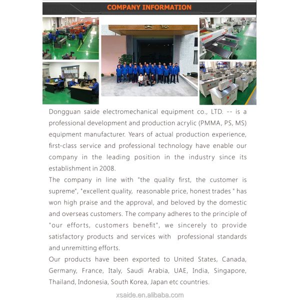 Tolerance 0.1mm High Precision Acrylic Programmable Logic Control Electric Cutting Saw Mahcine