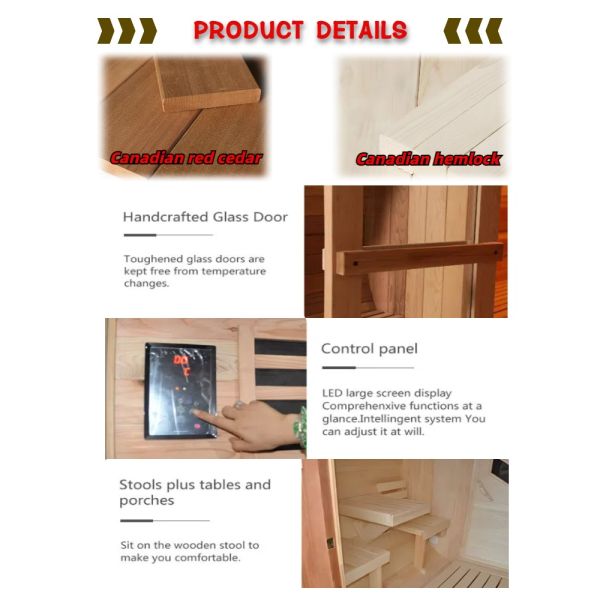 The Most Popular Infrared Sauna with Computer Control Panel Function and Colorful Light