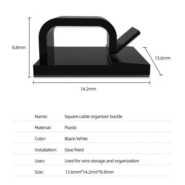 Desktop Wire Holder Clip R Type Custom Logo Printed Modular For Multi Purpose Use