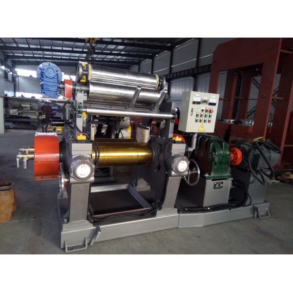 Close-up of mixing rollers and components