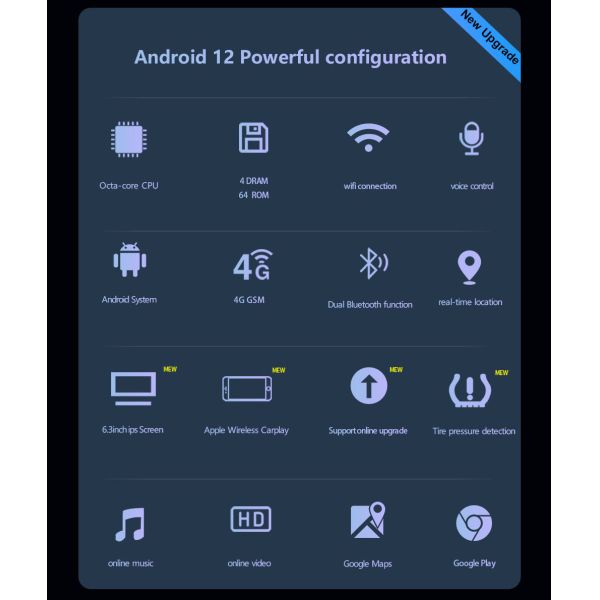 Portable 6.3 Inch Android Motorcycle GPS Navigation CarPlay Android Auto With DVR Supports Radio Function Wireless Motorcycles