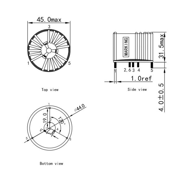 Three Phase Horizontal Ferrite Core Common Mode Filter Chokes (TR361000)