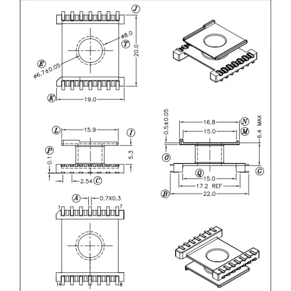RoHS Complicate SMD Er 14.5 High Frequency Transformer