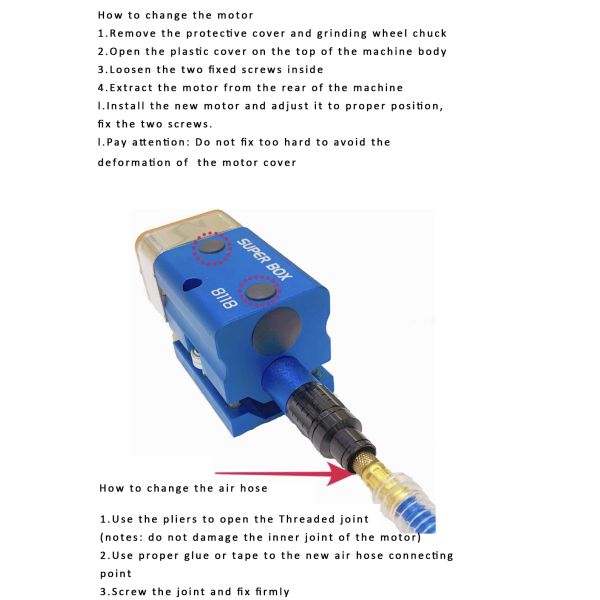 Die-Making Grinding Pneumatic Nick Grinder with Adjustable Maximum Torque 30x25x18cm