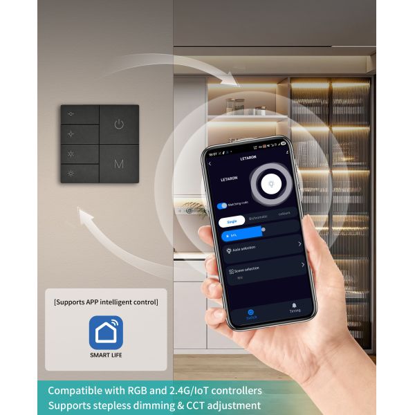 Letaron Wireless Hand Wave Sensor/Touch Sensor/Door Sensor/PIR Sensor Switch for Cabinet LED Lighting