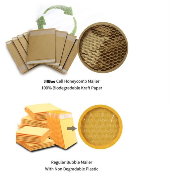 Self Adhesive Recycled Honeycomb Padded Mailer 100% Biodegradable Paper Envelopes
