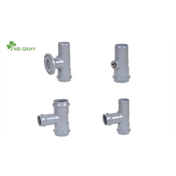 Water CPVC Tee Pipe Fitting with Socket Pn10/Pn16 Glue/Thread Connection Design