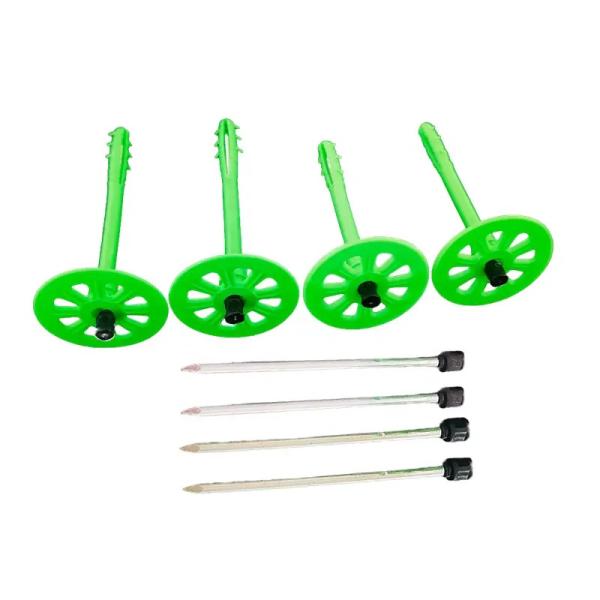 3/4 Inch 50mm Green Plastic Insulation Cap Nails For Insulation