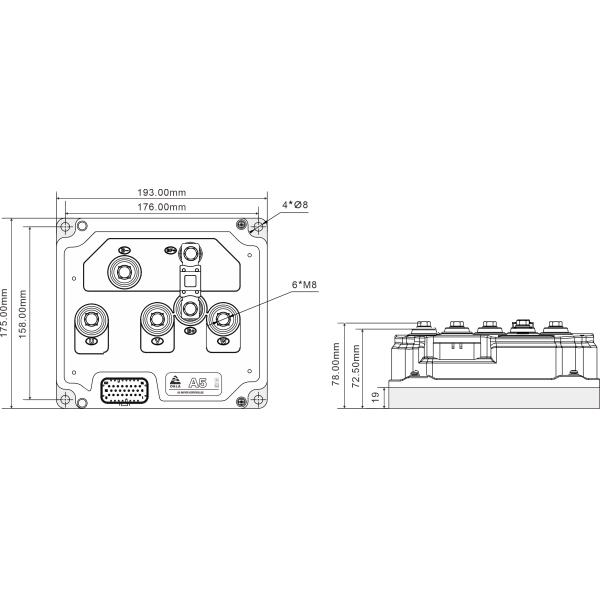 Traction Induction Motor Speed Controller 36v 48v 72V Current Max 400A A5 for Small and medium material handling