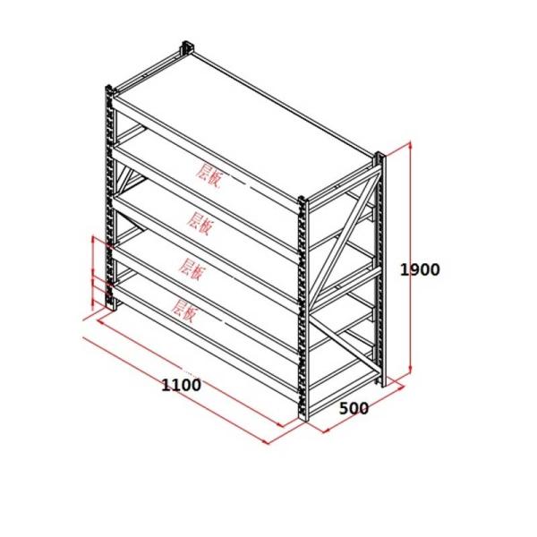 Boltless Design Warehouse Storage Rack Rivet Shelving Adjustable For Inventory Management