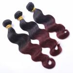 Machine double brazilian hair weft two tone ombre colored hair weave bundles