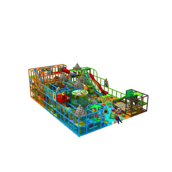 Large Indoor Play Structures / Indoor Playground Set With Soccer Playing Area And Trampoline