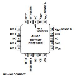 AD557JN Integrated Circuit Chip DACPORT, Low-Cost Complete mP-Compatible 8-Bit DAC