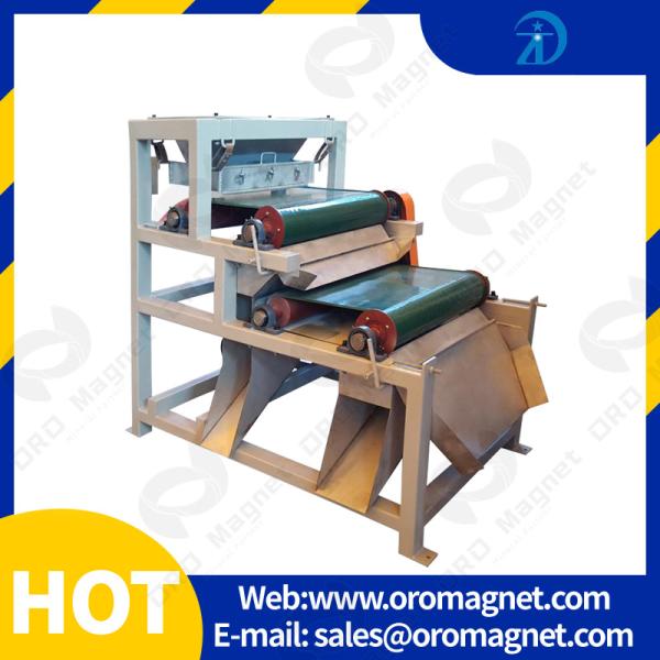 Double Roller Permanent Magnetic Separator Low Power consumption 12000GS low energy efficent for quartz plastic particle