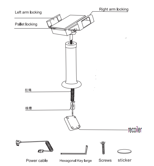 top quality smartphone lock holder adjustable width and thickness for different size phone
