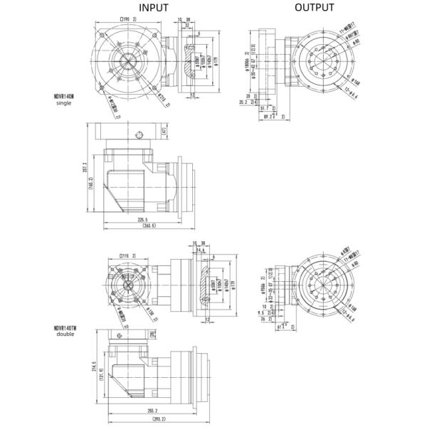 Power Transmission Right Angle Gearbox Hollow Shaft Drive Customized