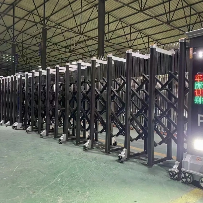 Automatic Retractable Electric Sliding Gate Aluminum Security Door for Entry Apartments Hotels Malls Gyms Warehouse Park Outdoor
