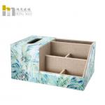 China Classic Creative Desk Organizer Box Combined With Tissue Box Multiple Function for sale
