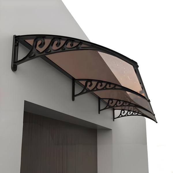 2.5mm PC Solid Sheet Or 5.0mm PC Hollow Sheet Plastic Frame Wall Mounted Awning Great Weather