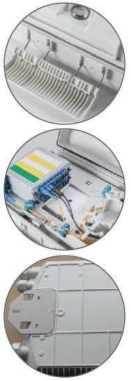 Pole / Wall Mounting Fiber Optic Termination Box IP55 24 Core Buckle Type Structure