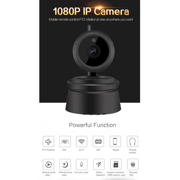 Indoor Security Wireless 1080P PTZ Camera With 128GB SD Card Storage