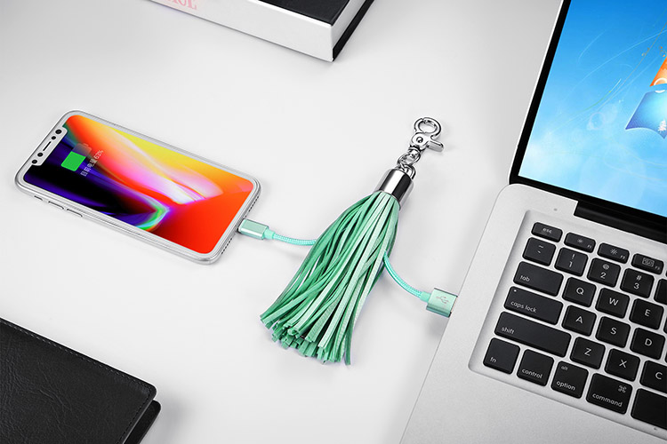 Green 3 In 1 Lightning 8 Pin 18CM USB C Charging Cable