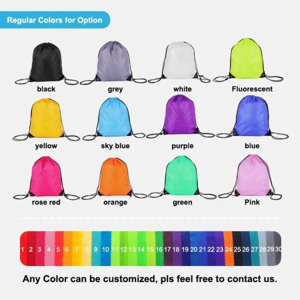 String Closure Nylon Polyester Geometric Pattern Drawstring Backpack for Gym and Traveling
