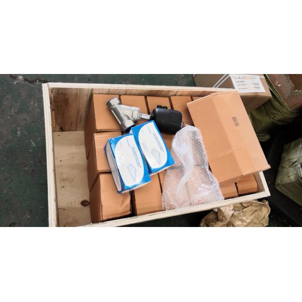 DN80 PN16/20 Stainless Steel Thread Angle Seat Valve with SS304/Plastic pneumatic cylinder