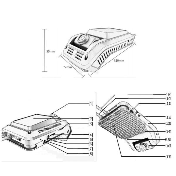 10V-36V Input Voltage 4G Dash Camera with G-Sensor Built-in 3-axis Acceleration