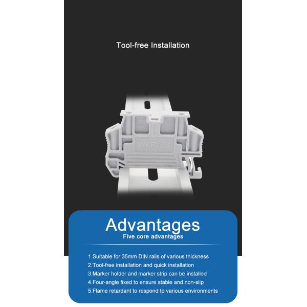 Utra Thin 35mm Din Rail Terminal Block End Bracket Stop Clamp