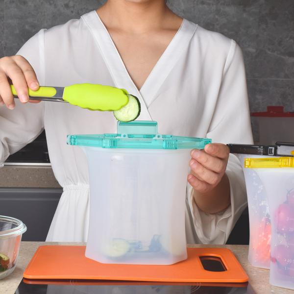 1.5L Sandwich Preservation Silicone Food Pouches Reusable Food Storage Bags