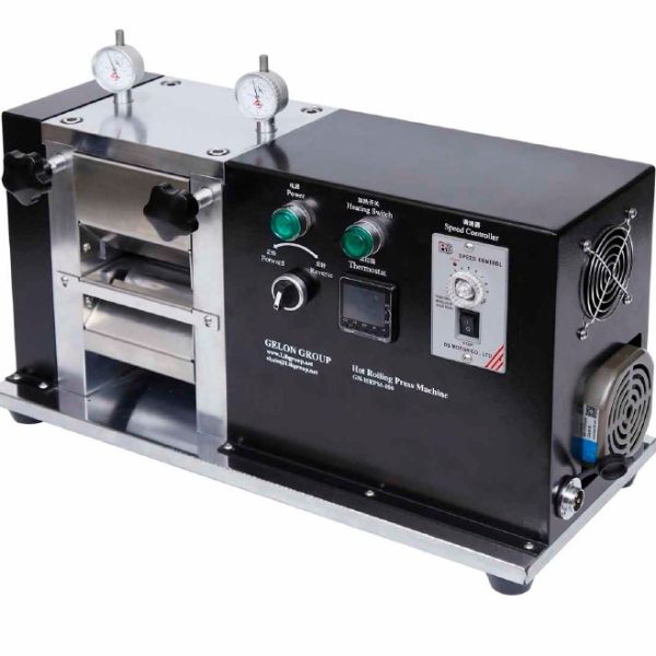 Lab Hot Rolling Press Machine Lithium Battery Electrode Calender with Adjustable Roller Gap 0~1.2 mm High Hardness Rollers HRC55 and Independent