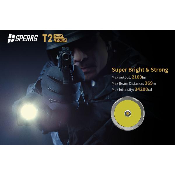 Defense Tail Switch 369m Rechargeable Tactical Flashlight