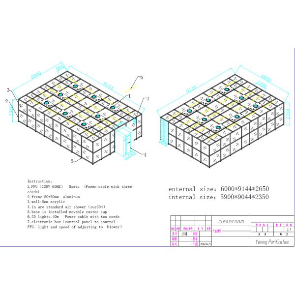 Acrylic Wall Clean Room Booth Aluminum Material