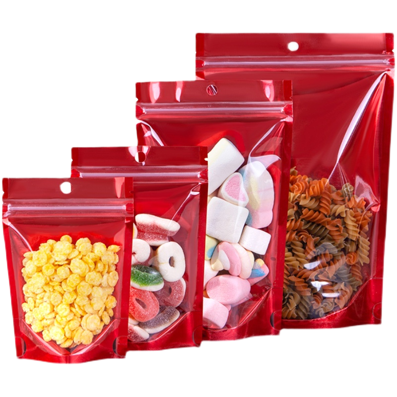 Premium Stand up Pouch Clear Resealable Plastic Zip Lock Bag for Snacks Candy Coffee Cereal Storage