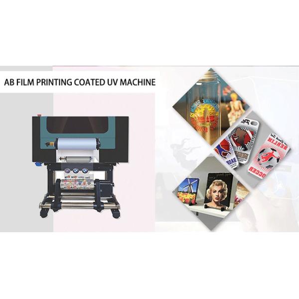 300mm Width UV DTF Printer AB Film Automatic UV Flatbed Varnish Printer For Glass Metal Sticker
