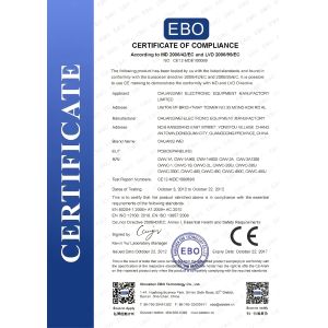Guangdong Chuangwei Electronic Equipment Manufactory Certifications