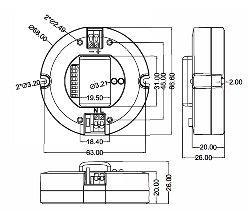 Sensor Dim Driver 300mA / 350mA Output For LED Light Compact Design CE Certification MLC18C-DP