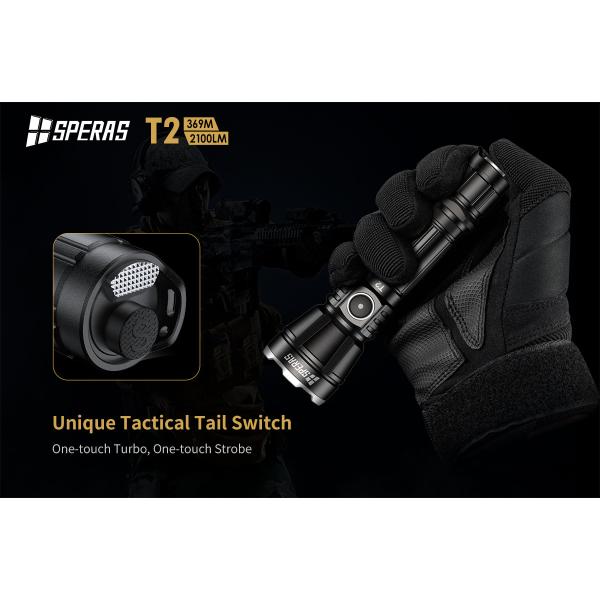 Defense Tail Switch 369m Rechargeable Tactical Flashlight